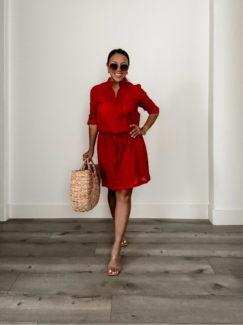 Tory Burch Red Tunic Shirt Dress